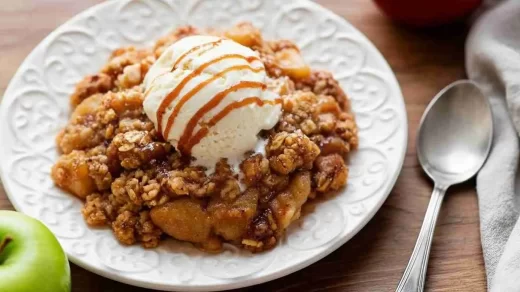Easy Apple Crisp With A Golden Oat Topping