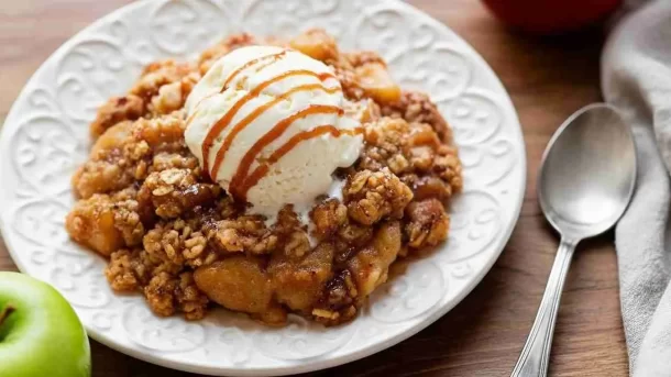 Easy Apple Crisp With A Golden Oat Topping