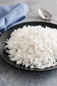 Hot cooked rice