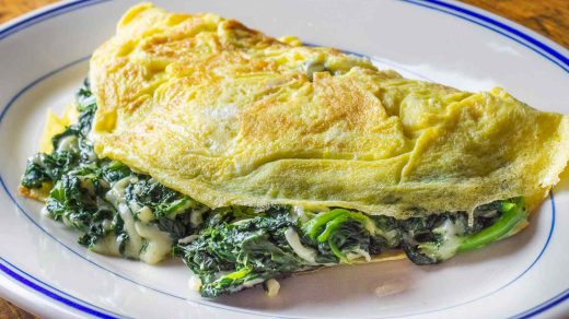 Simple Spinach Omelet With A Cheese Twist