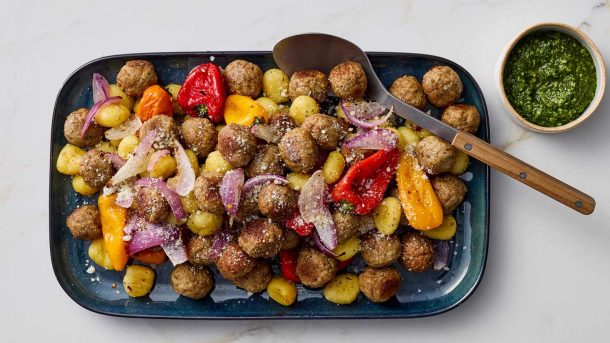 Magic 10-Min Sheet Pan Meatball Gnocchi You Need